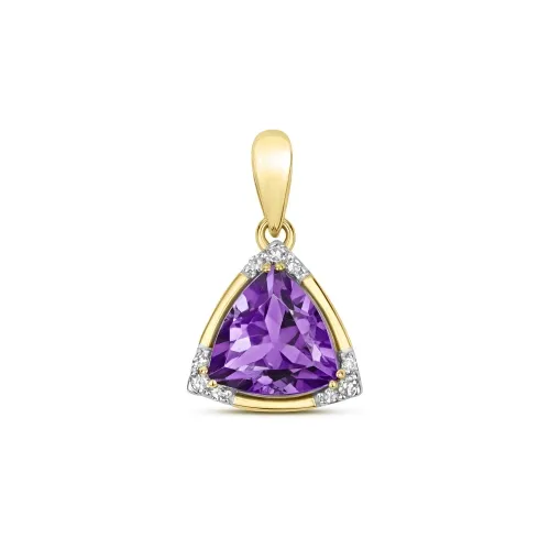 Diamond & Amethyst 0.95ct Pendant 9ct Gold